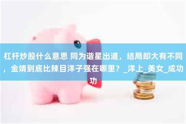 杠杆炒股什么意思 同为谐星出道，结局却大有不同，金靖到底比辣目洋子强在哪里？_洋上_美女_成功