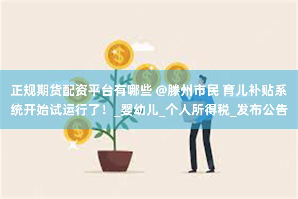 正规期货配资平台有哪些 @滕州市民 育儿补贴系统开始试运行了！_婴幼儿_个人所得税_发布公告