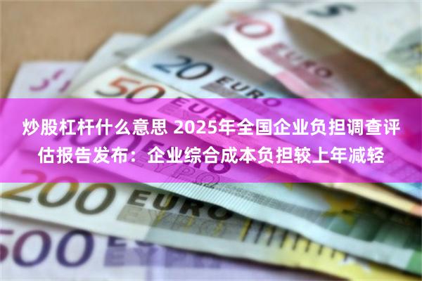 炒股杠杆什么意思 2025年全国企业负担调查评估报告发布:企业综合成本负担较上年减轻